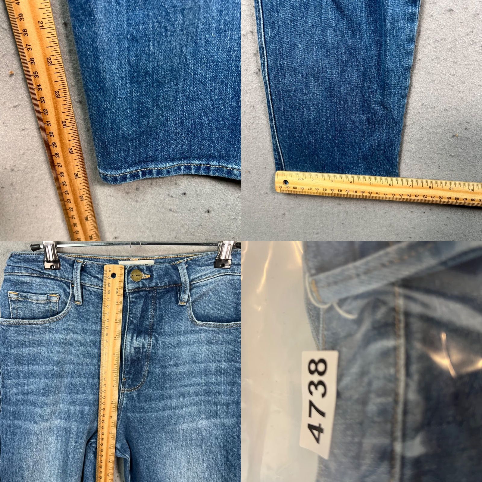 Frame Frame Jeans Womens 27 Crop High Rise Blue Denim Straight Leg 5-Pocket Size 27" / US 4 / IT 40 - 8 Thumbnail