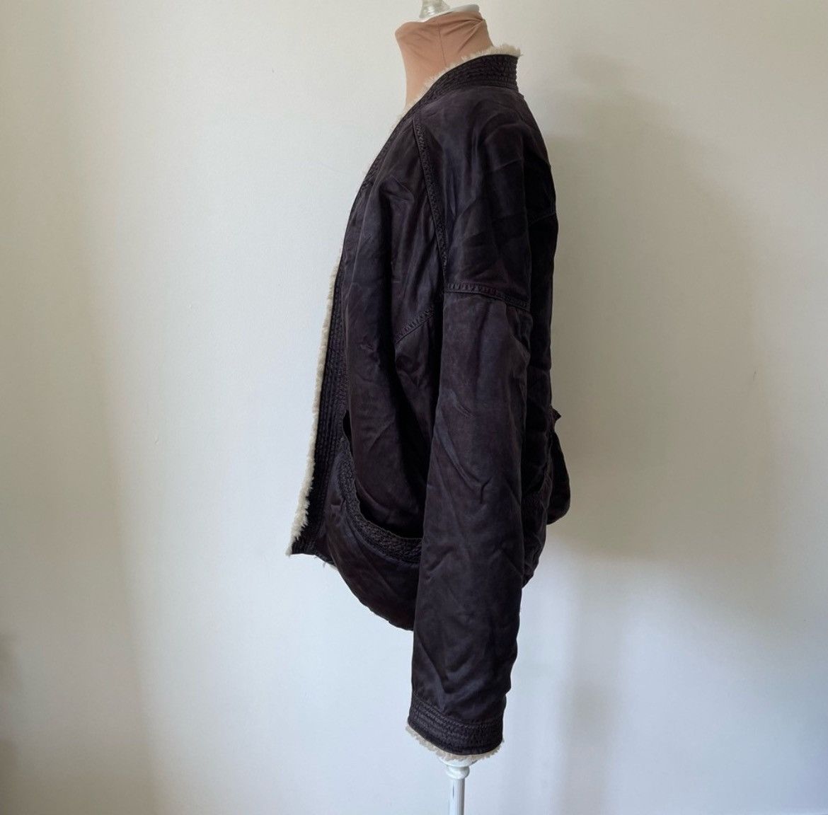 FREECITY FREECITY Faux Shearling Cupro Open Bomber Jacket Size M / US 6-8 / IT 42-44 - 2 Thumbnail