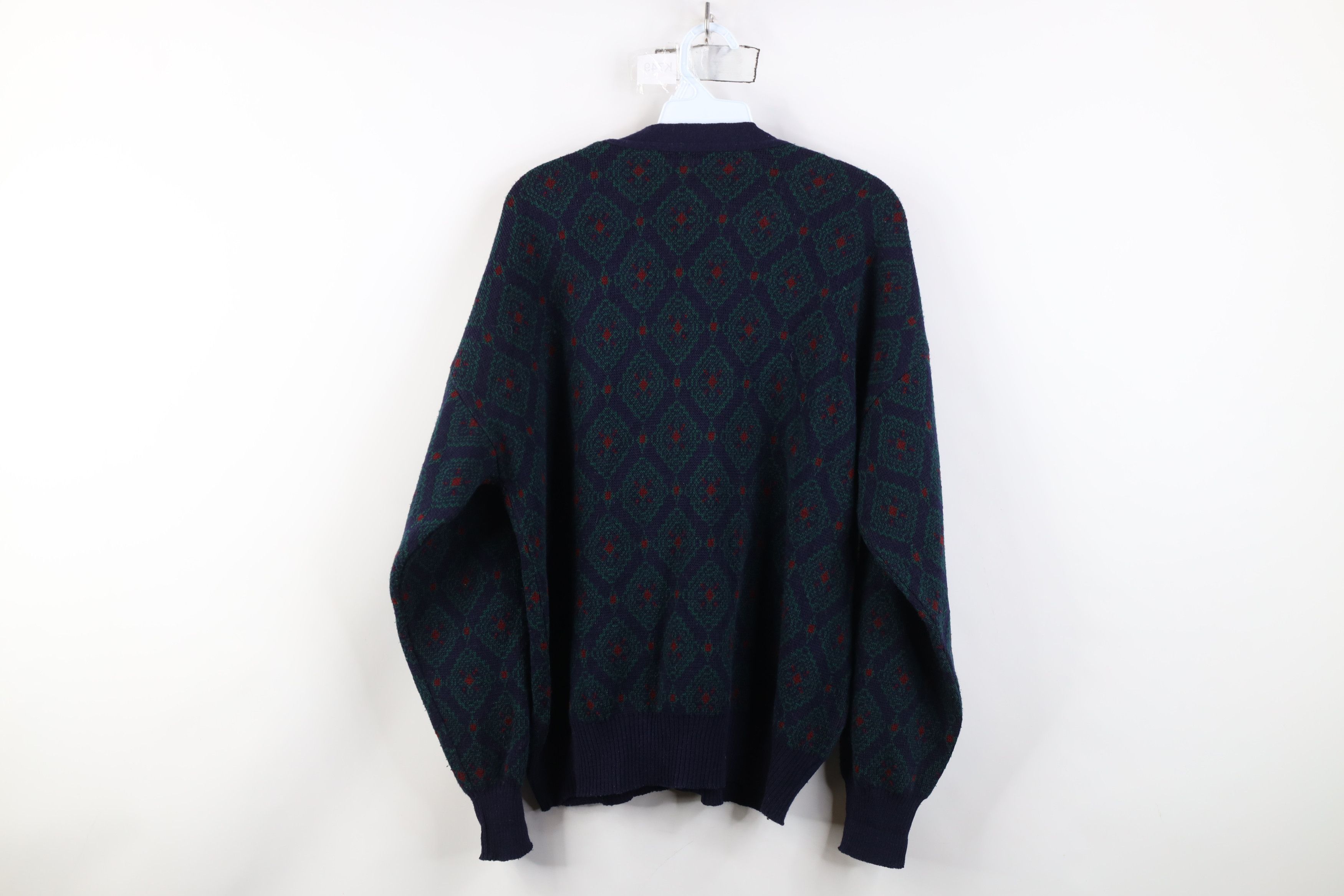 Vintage Vintage 90s Streetwear Blend Knit Geometric Cardigan Sweater Size US M / EU 48-50 / 2 - 9 Thumbnail
