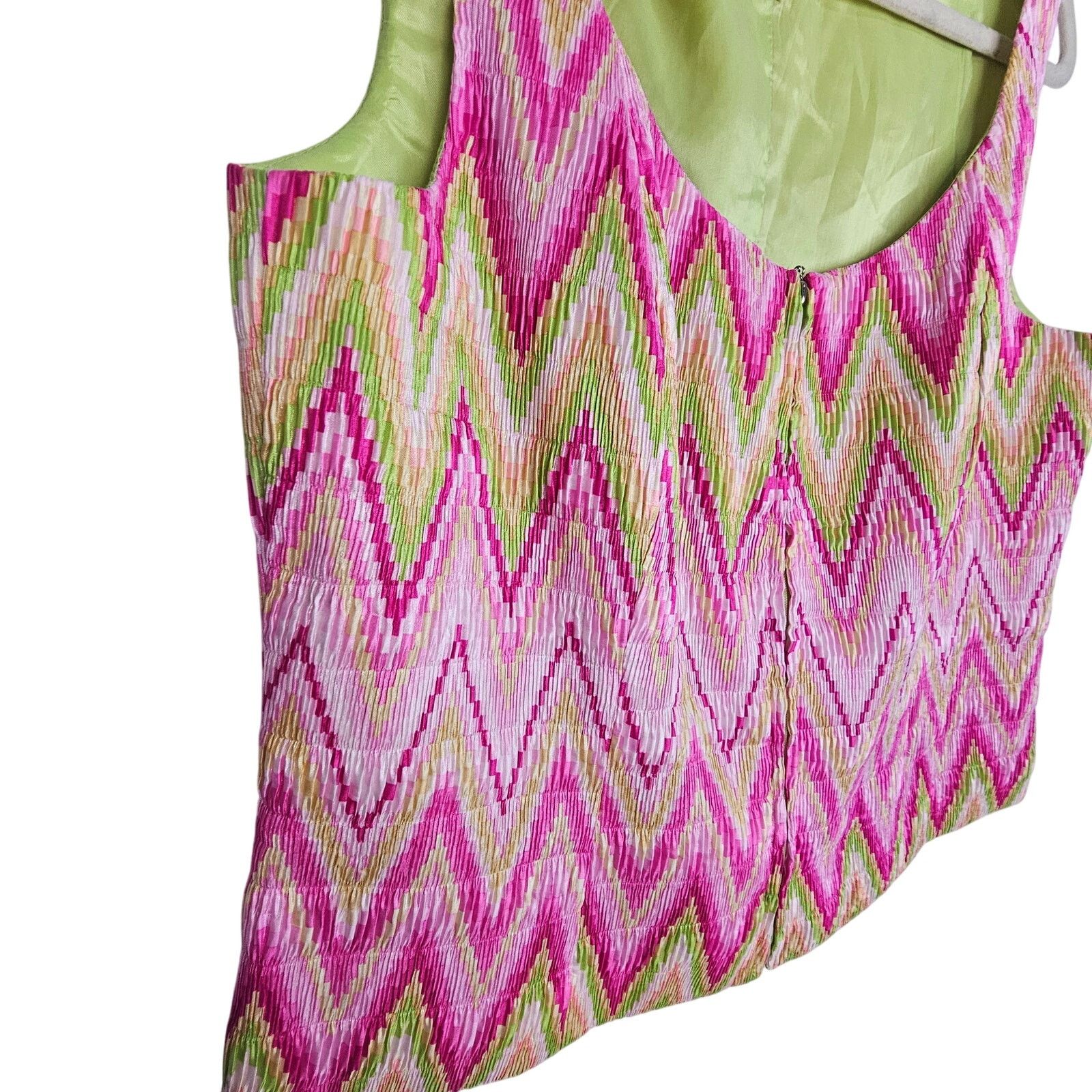 Florence Tricot Flores & Flores Womens Crop Top Size 12 Zig Zag Y2K Full Zip Size XL / US 12-14 / IT 48-50 - 4 Thumbnail