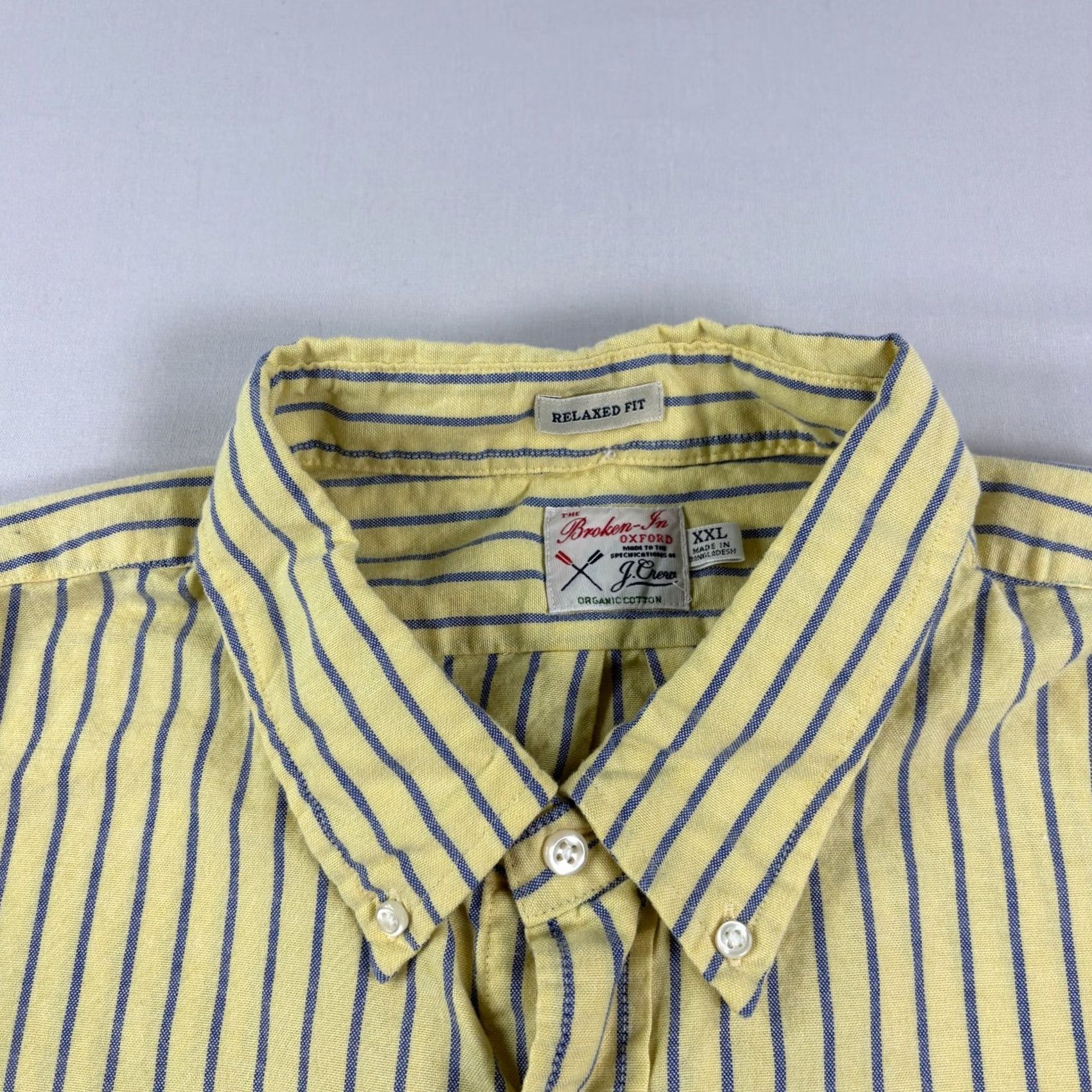 J.Crew J.CREW Shirt Mens 2XL Yellow Striped Oxford Button-Up Relaxed Preppy Size US XXL / EU 58 / 5 - 3 Thumbnail