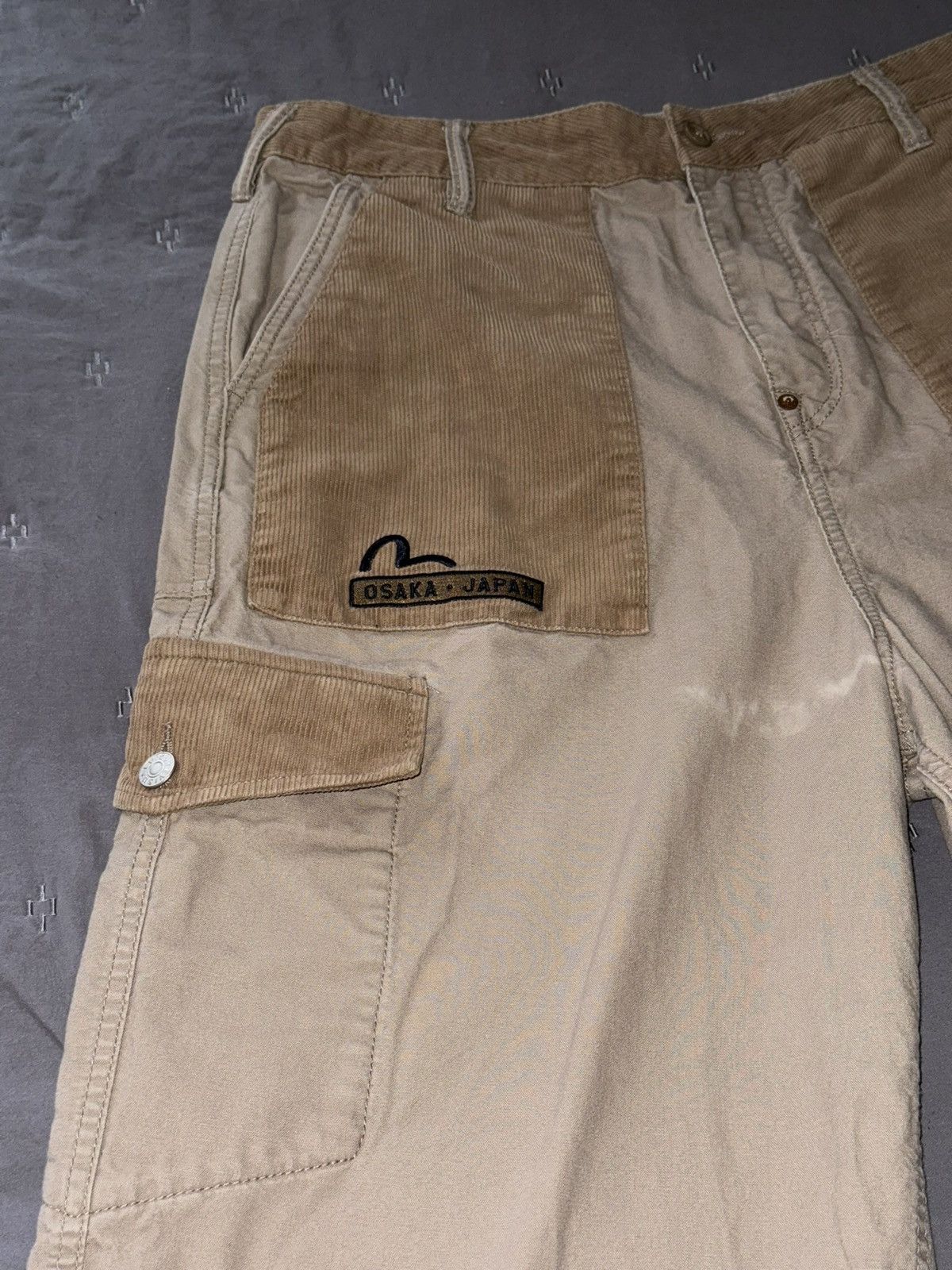 Evisu Evisu Cargo Half Corduroy Pants Size US 34 / EU 50 - 2 Thumbnail