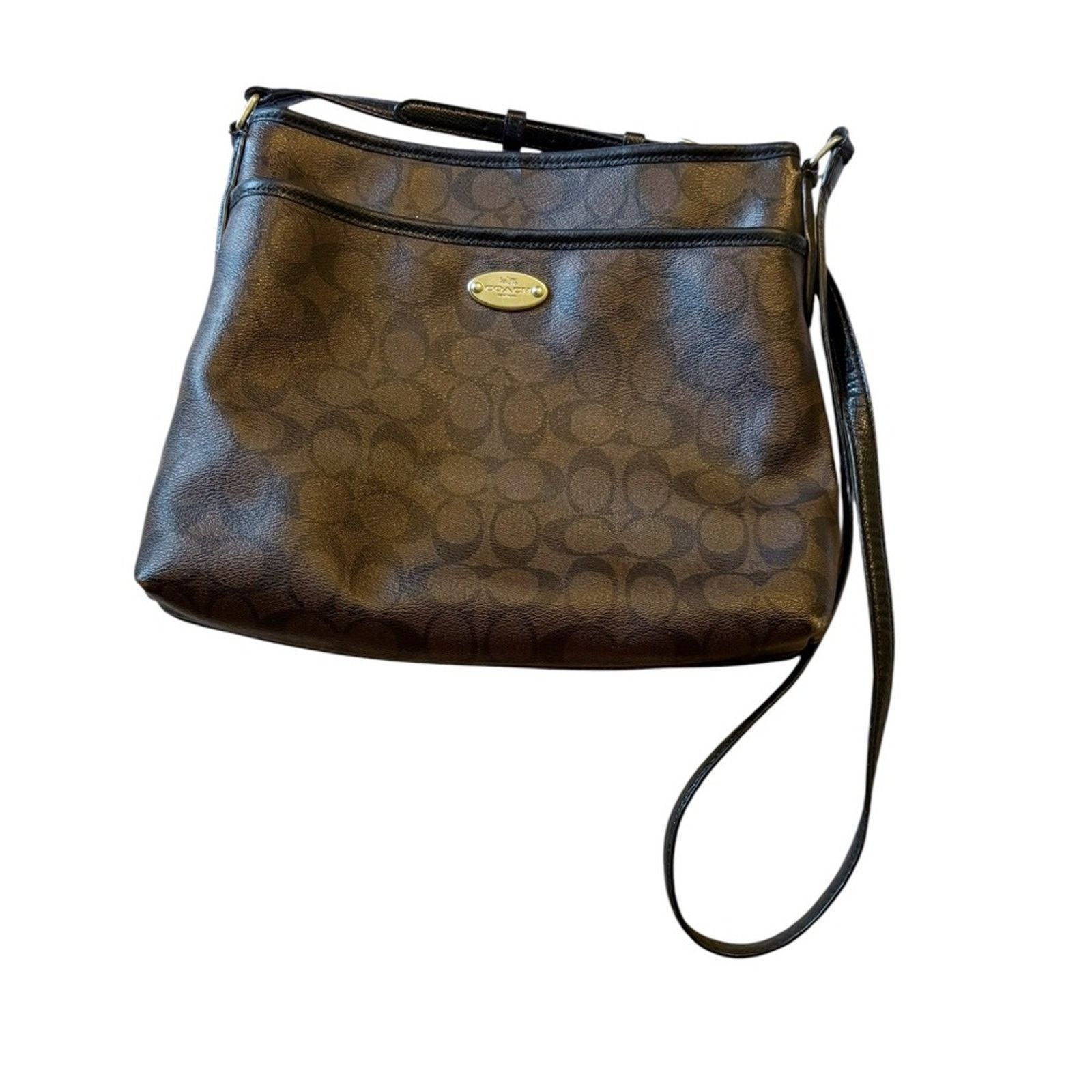 Coach Coach Medium Canvas Purse Black/Brown Crossbody Bag Size ONE SIZE - 1 Thumbnail