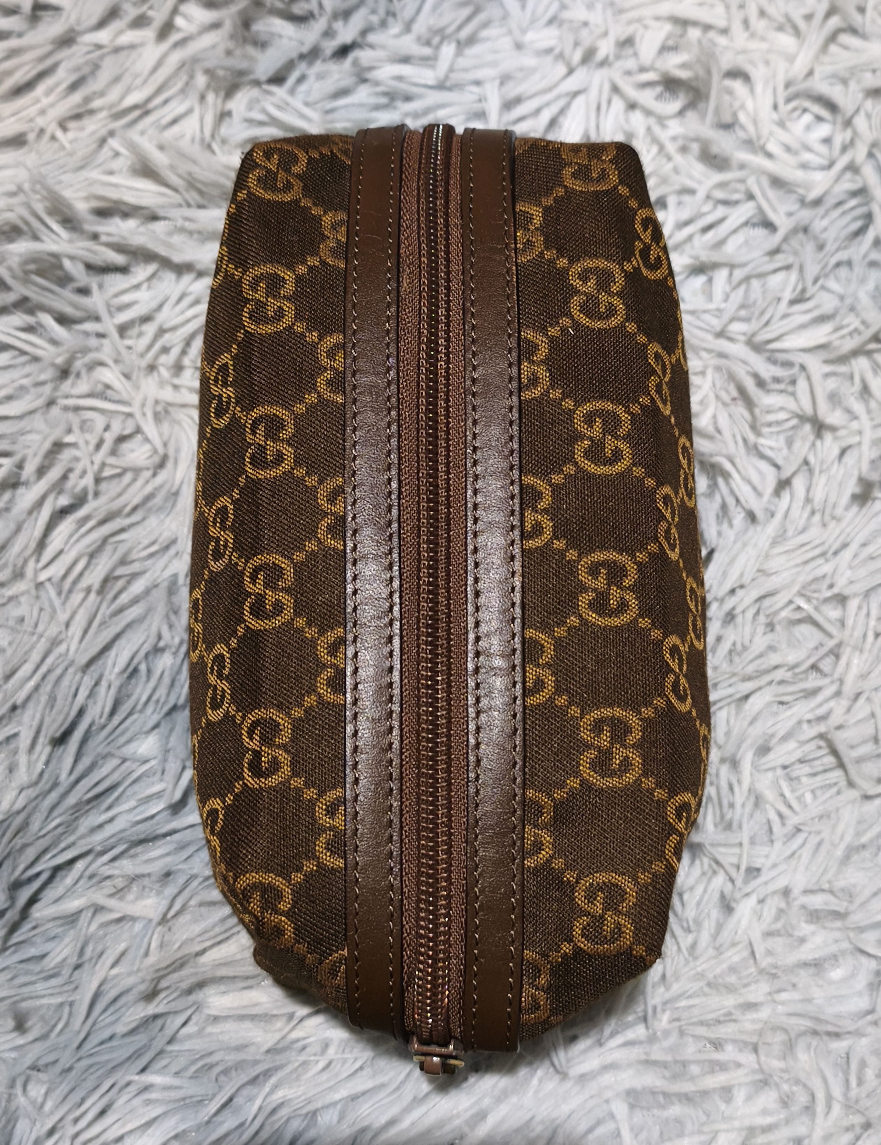 Gucci Vintage Gucci Brown GG Canvas Cosmetic Pouch Size ONE SIZE - 6 Thumbnail