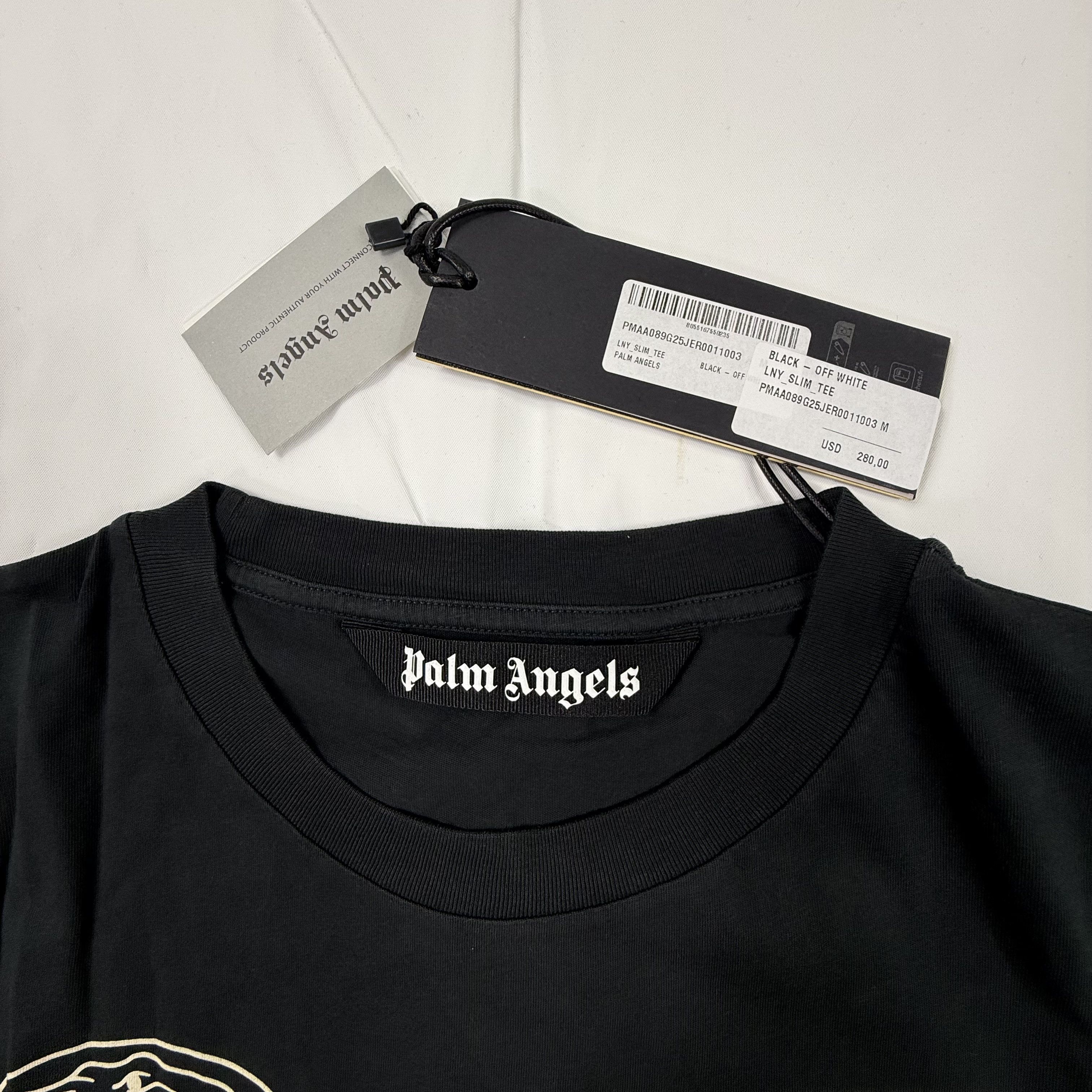 Palm Angels Palm Angels Mens LNY Slim Tee Black Graphic Logo T-Shirt Size US M / EU 48-50 / 2 - 3 Thumbnail
