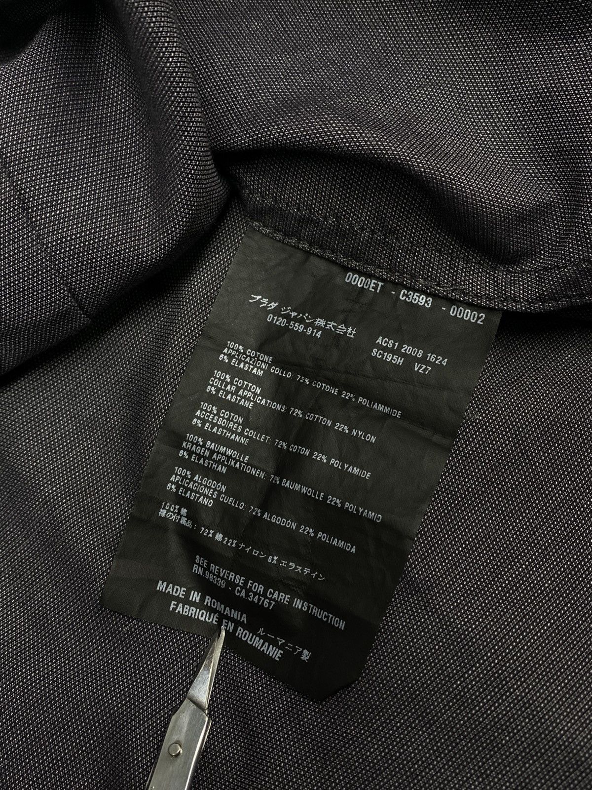 Prada Prada Dark Grey Black Tab Long Sleeve Button Up Shirt Size US M / EU 48-50 / 2 - 18 Thumbnail