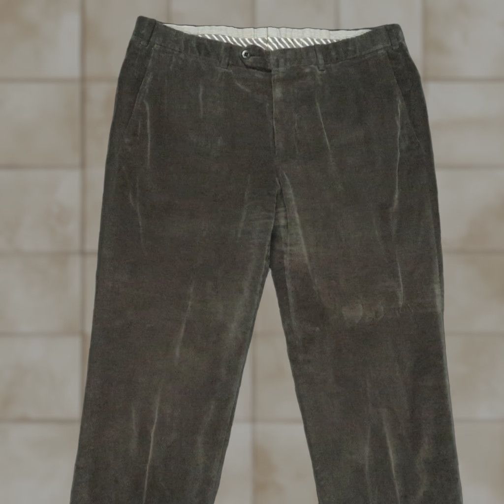 Ermenegildo Zegna Ermenegildo Zegna Pants Mens 36 Regular Brown Corduroy Trouser Chino Flat Front Zip Pockets Vintage: No 32 Inseam Mens Size US 36 / EU 52 - 1 Thumbnail