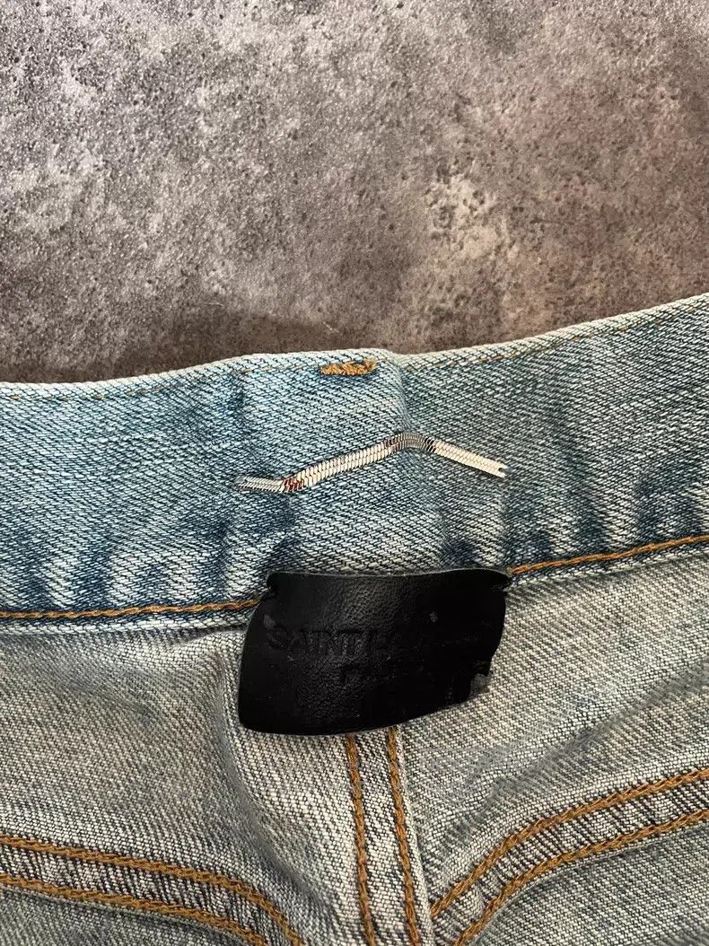 Saint Laurent Paris Saint Laurent Paris Light Blue Destroyed Cut-off Denim Pan Size US 32 / EU 48 - 7 Thumbnail