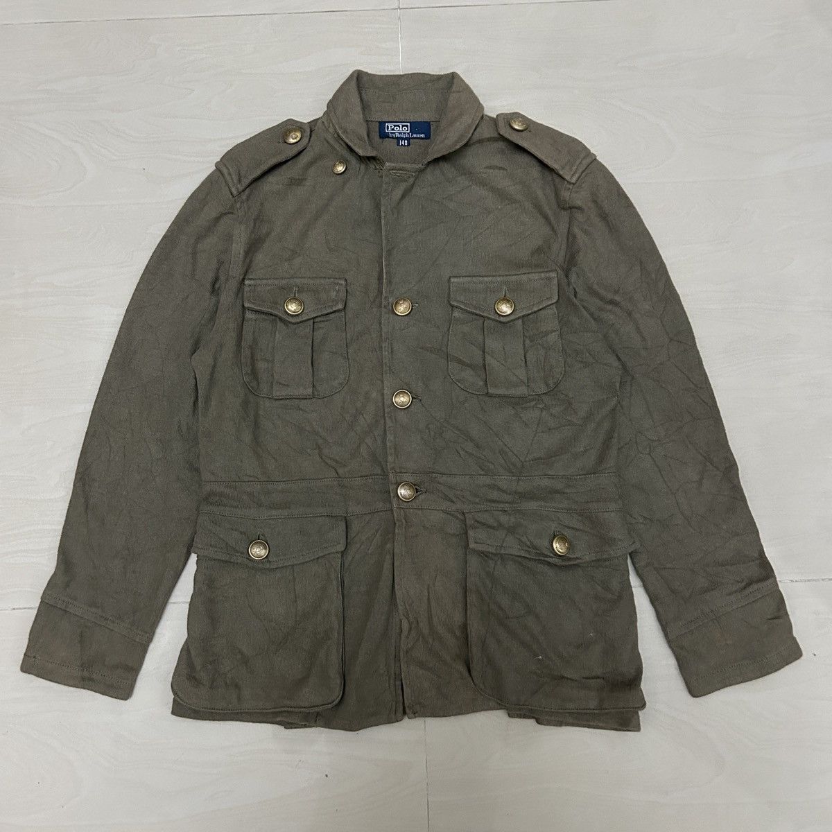 Polo Ralph Lauren × Vintage Vintage PRL Pocket Cardigan Khaki Polo Ralph Lauren Size US XXS / EU 40 - 2 Thumbnail
