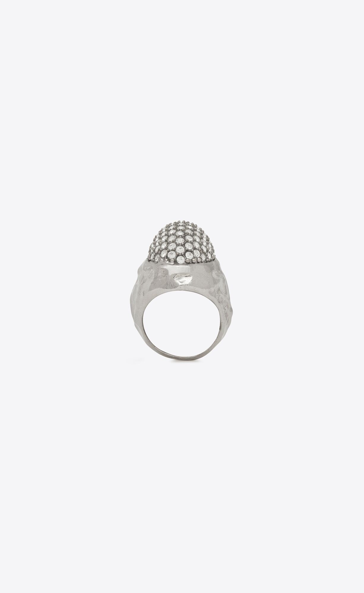 Saint Laurent Paris o1b1hav110425 715627 Size: 6 / Rhinestone Egg Ring Metal Size ONE SIZE - 3 Thumbnail