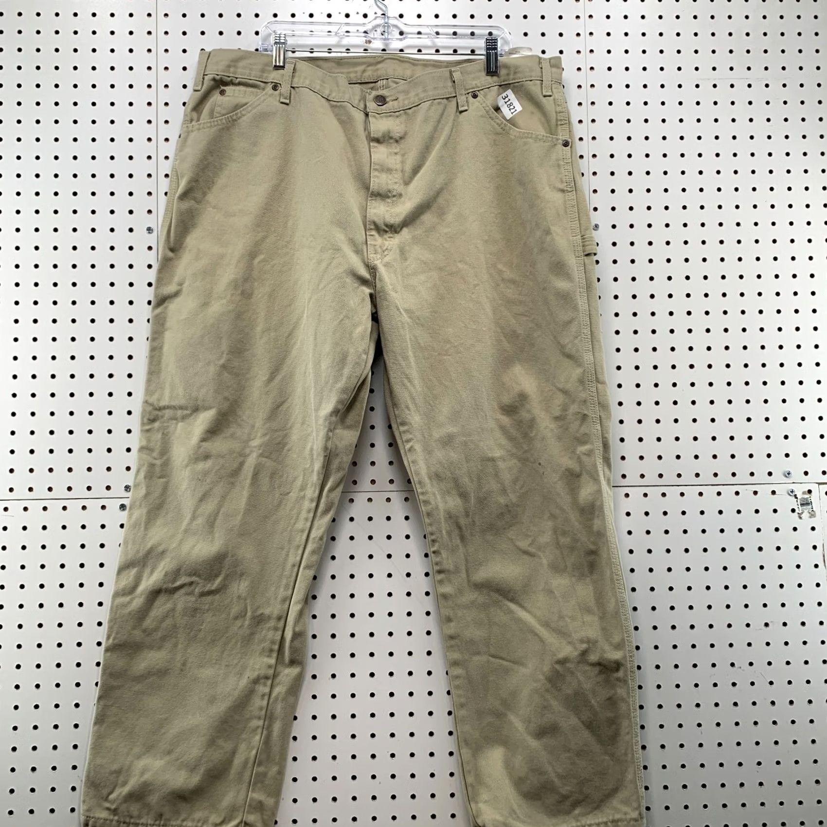 Dickies VINTAGE Dickies Carpenter Pants Mens 41X30 Beige Canvas Workwear Size US 42 / EU 58 - 2 Thumbnail