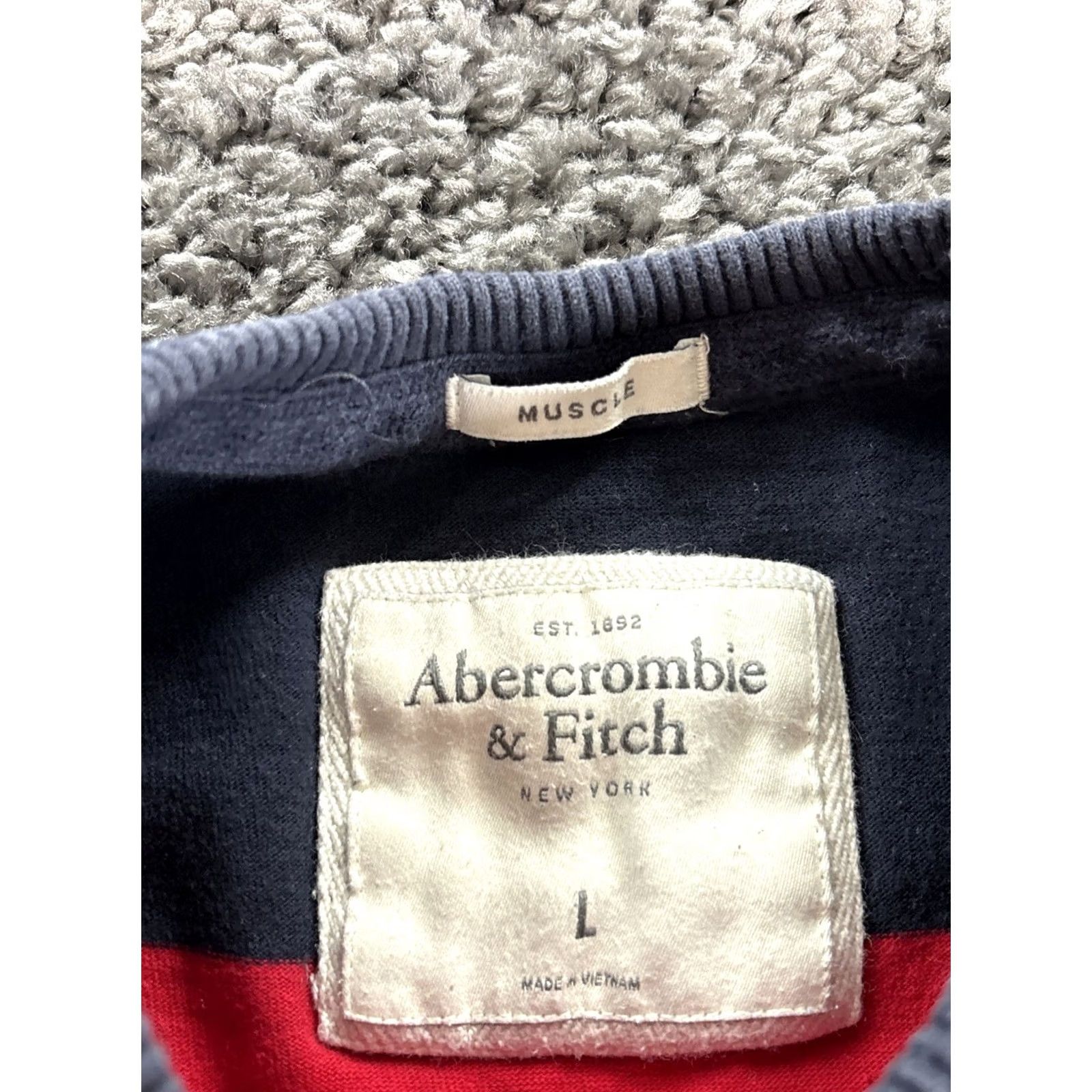 Abercrombie & Fitch Abercrombie & Fitch Shirt Mens L Striped Muscle Long Sleeve Rugby Y2K Preppy Red Size US L / EU 52-54 / 3 - 4 Thumbnail