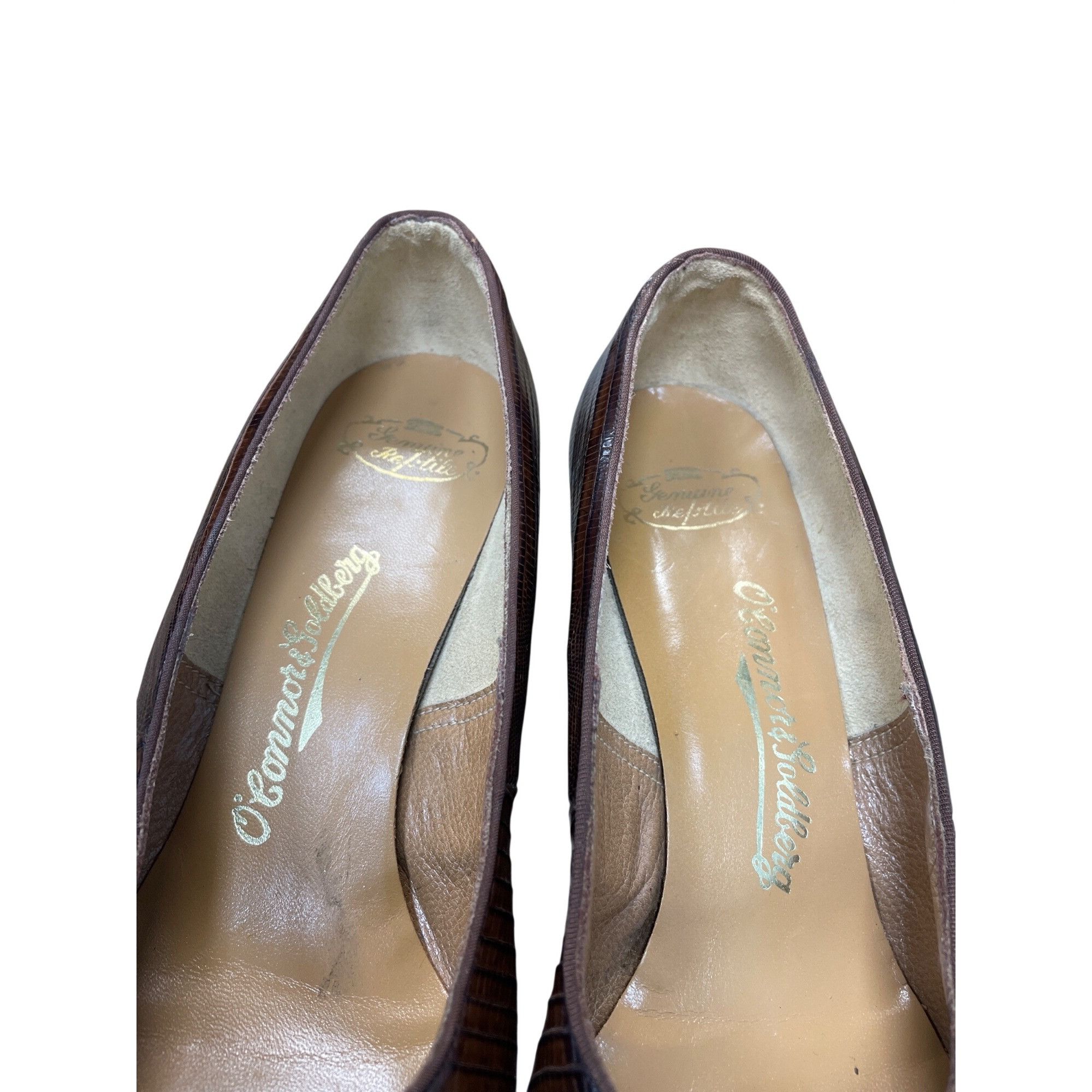 Other O'Connor Goldberg Womans VTG Brown Alligator Leather Loafers Size US 6.5 / IT 36.5 - 8 Thumbnail