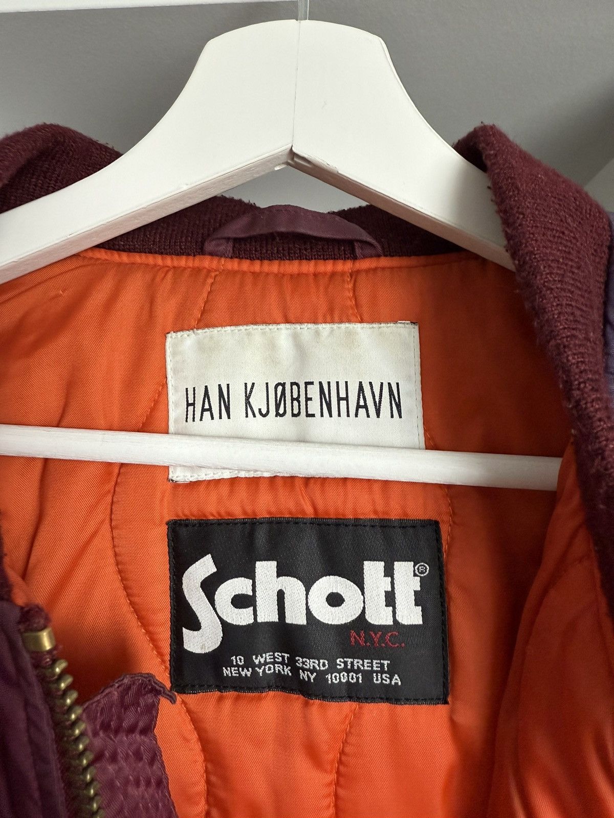 Han Kjobenhavn × Schott Schott x Han Kjøbenhavn patchwork MA-1 military bomber jacket Size US L / EU 52-54 / 3 - 3 Thumbnail
