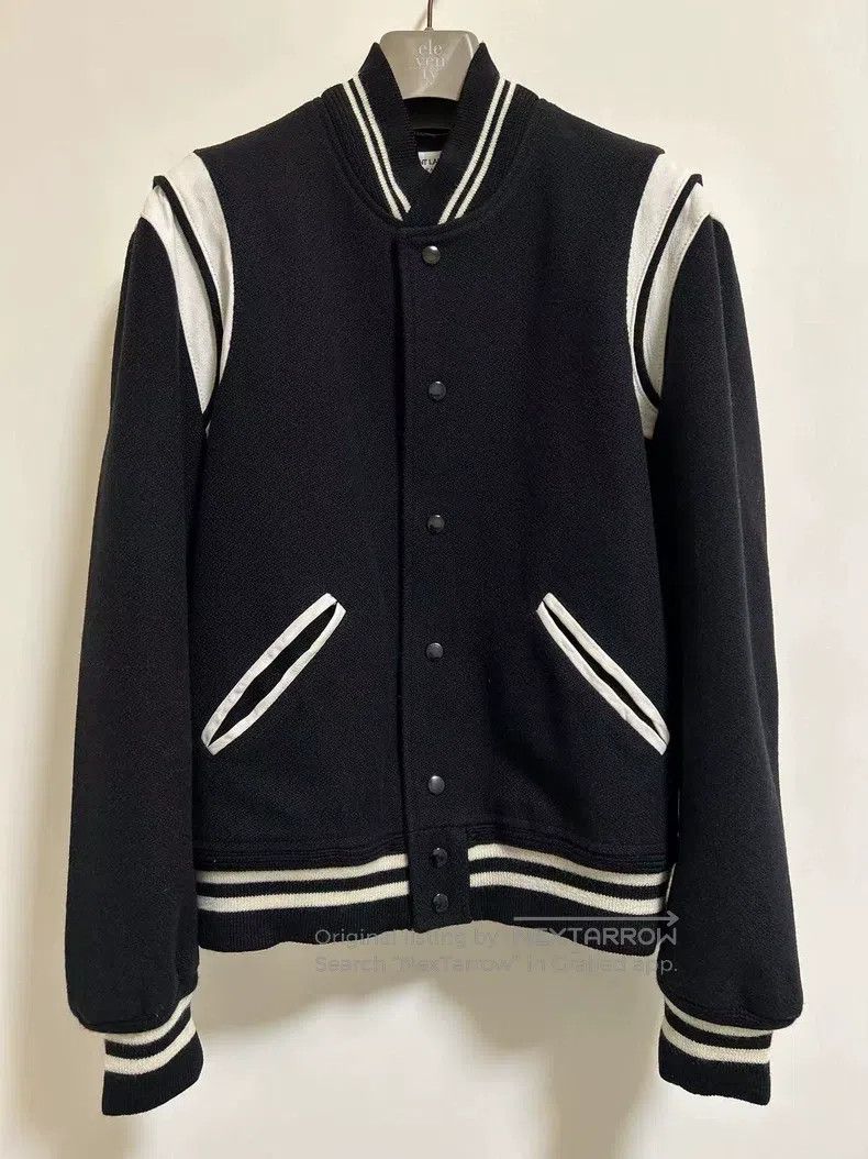 Saint Laurent Paris Saint Laurent Paris Black and white patchwork baseball jac Size US L / EU 52-54 / 3 - 1 Thumbnail