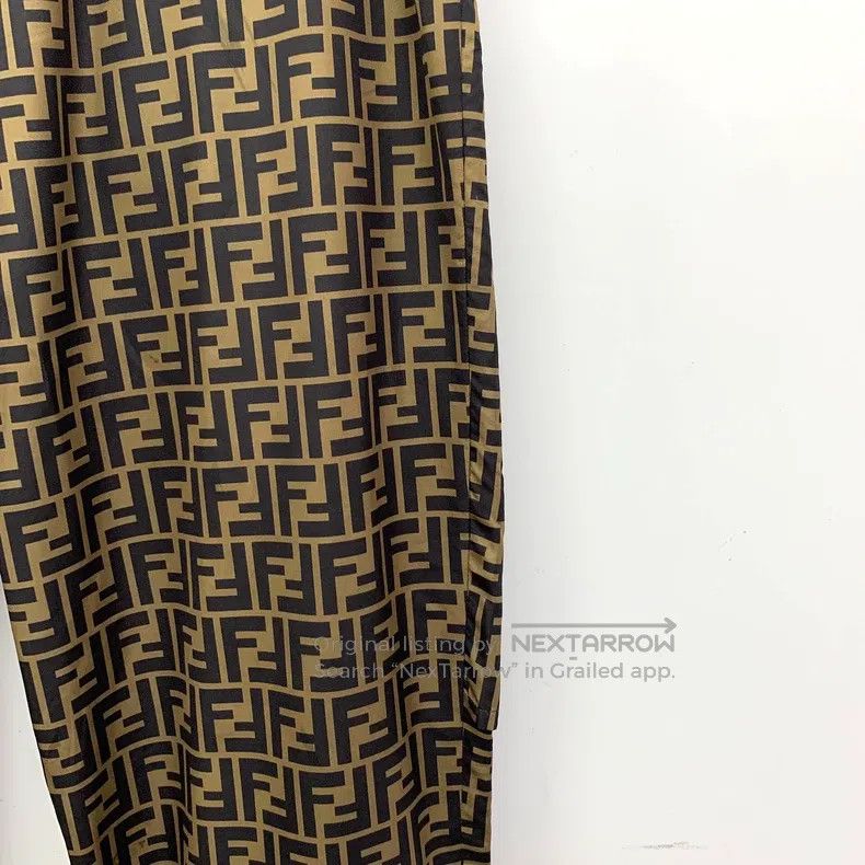 Fendi Fendi Dark brown logo letter all-over print elastic cuff c Size US 38 / EU 54 - 4 Thumbnail
