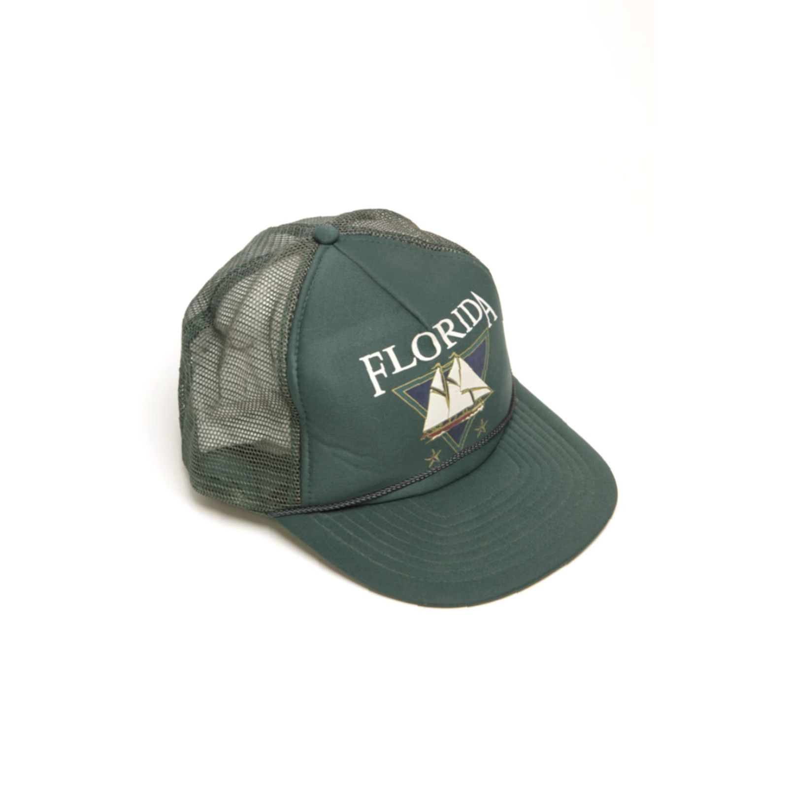 Vintage VINTAGE Nissin Florida Sailing Ship Snapback Trucker Cap Dark Green Cap Size ONE SIZE - 3 Thumbnail