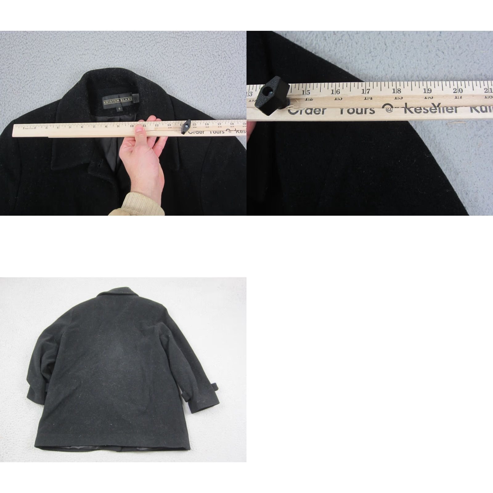 Vintage Kristen Blake Jacket Womens S Black Wool Peacoat Button Front Classic Jacket Coat Size S / US 4 / IT 40 - 9 Thumbnail