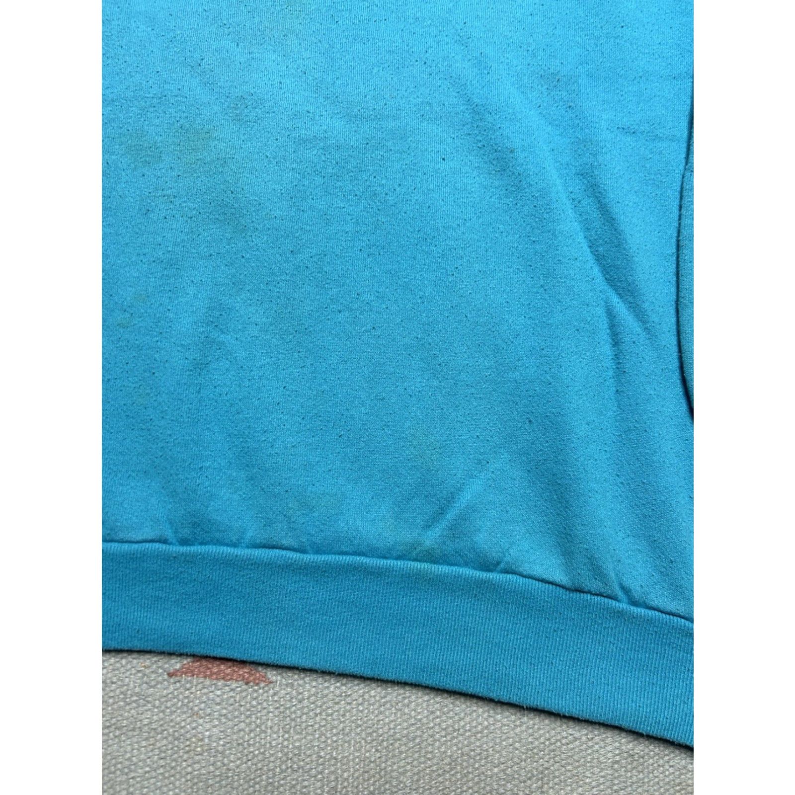Altea VINTAGE 80s crewneck sweatshirt blank teal turquoise blue stained pullover XL Mens Sweatshirt Size US XL / EU 56 / 4 - 2 Thumbnail