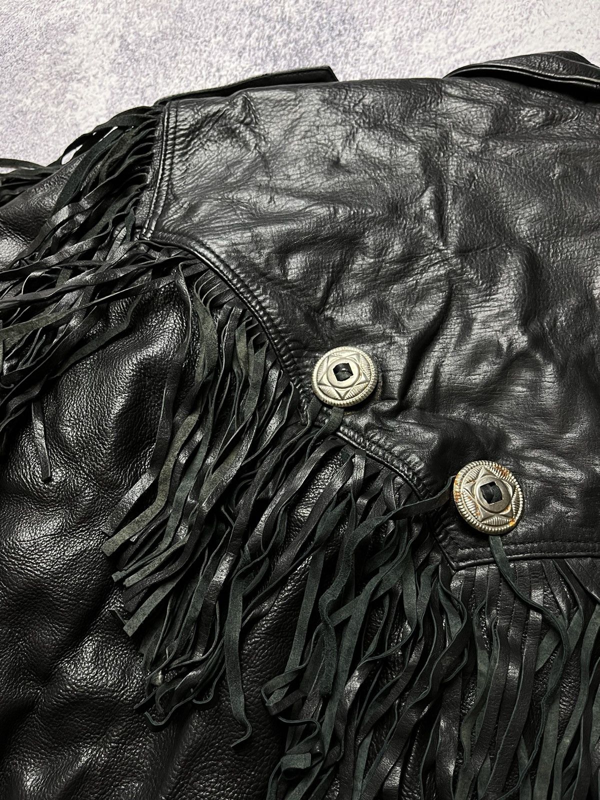Vintage Vintage Avant Garde Y2k Black Leather Jacket Size US L / EU 52-54 / 3 - 25 Thumbnail