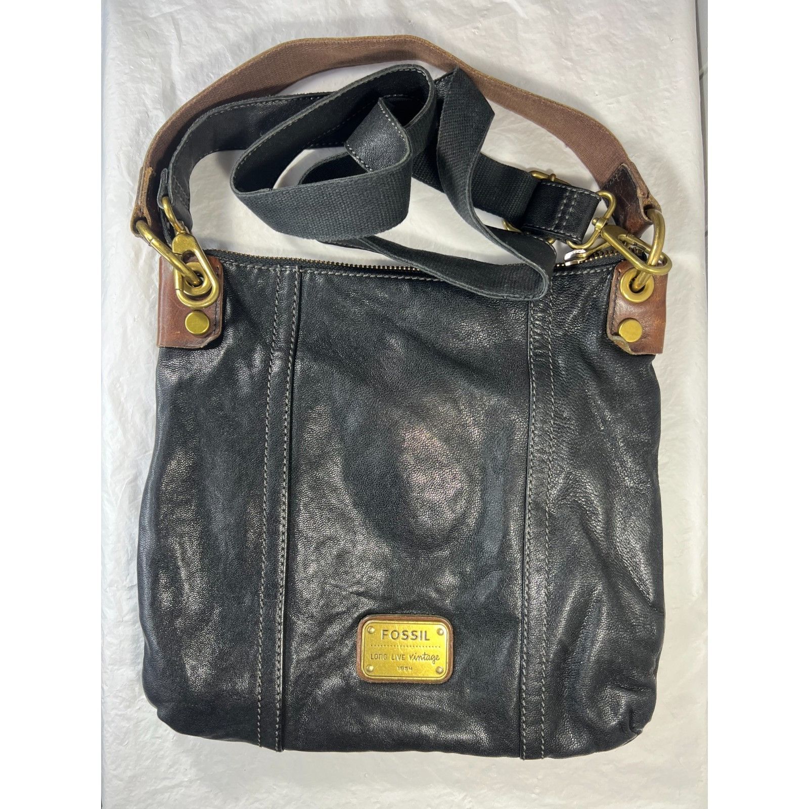 Fossil Fossil Morgan Traveler Black Pebbled Leather Crossbody Bag O Size ONE SIZE - 2 Thumbnail