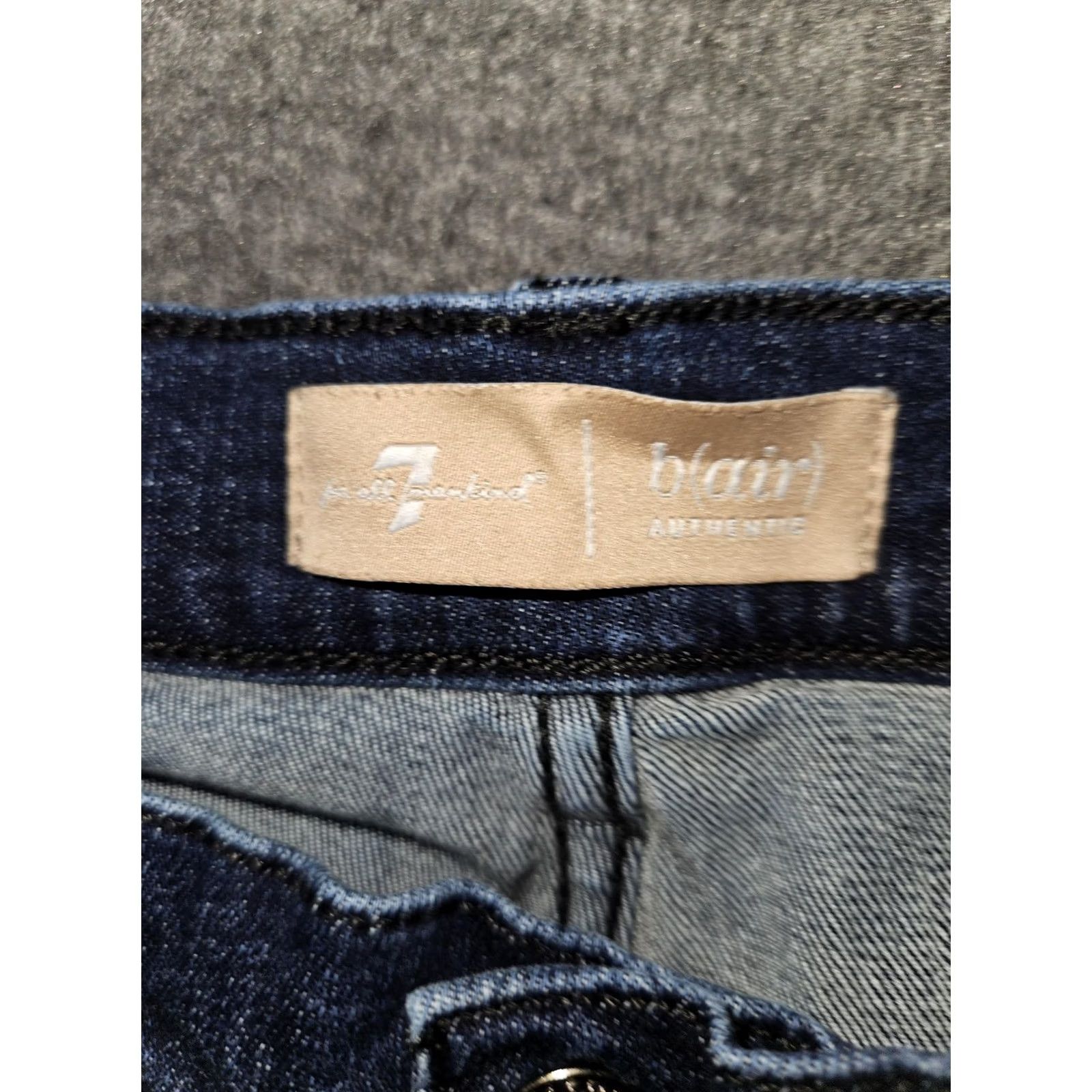 7 For All Mankind 7 For All Mankind Jeans Womens 29 Blue Ankle Skinny Velvet Stripe Stretch Jeans Size 29" - 3 Thumbnail