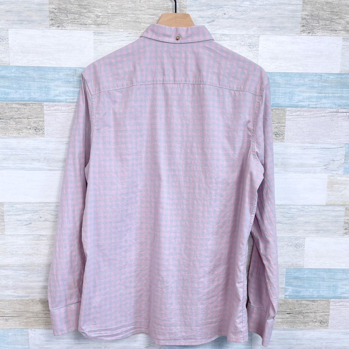 Nordstrom Nordstrom Linen Trim Fit Shirt Pink Check Button Down L Size US L / EU 52-54 / 3 - 3 Thumbnail