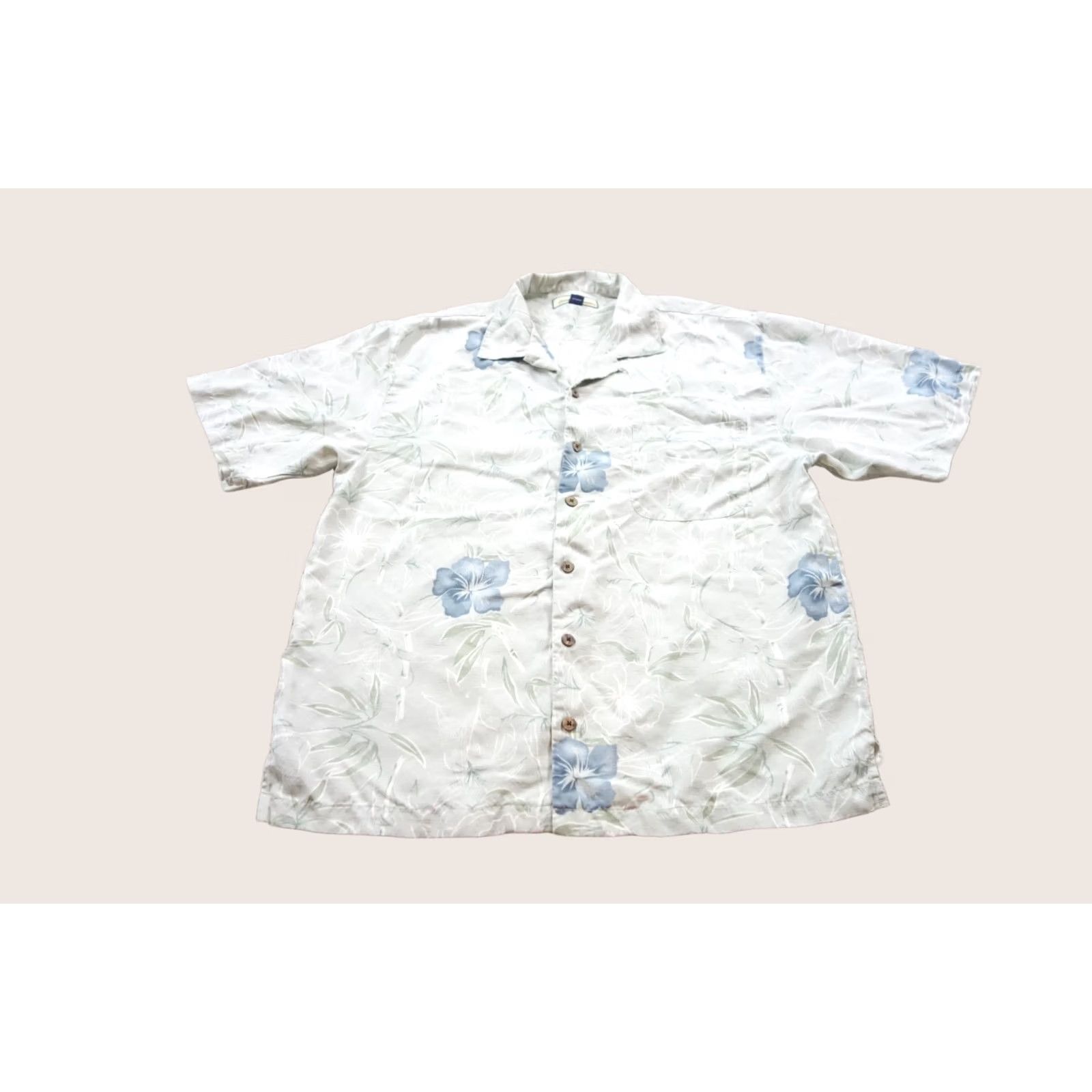 Tommy Bahama Tommy Bahama Shirt Mens Large Green Silk Hawaiian Floral Button Up Aloha Camp Size US L / EU 52-54 / 3 - 1 Thumbnail