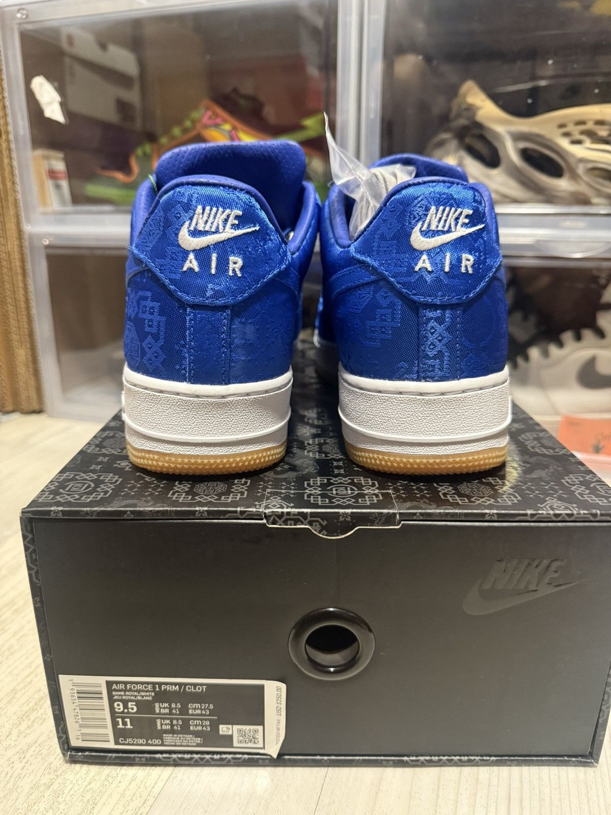 CLOT × Nike Nike Air Force 1 Low PRM Clot Blue Silk Size US 9.5 / EU 42-43 - 5 Thumbnail