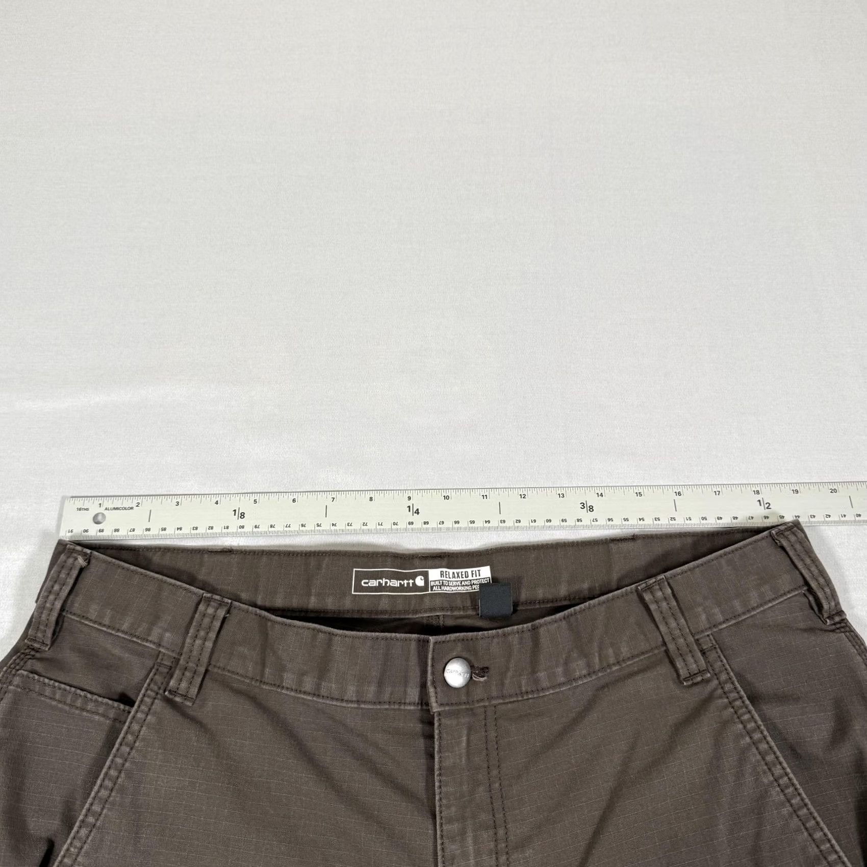 Carhartt Carhartt Rugged Flex Cargo Pants Mens 38x30 Brown Canvas Workwear Relaxed Straight Front Zip Fly Pockets Size US 38 / EU 54 - 6 Thumbnail