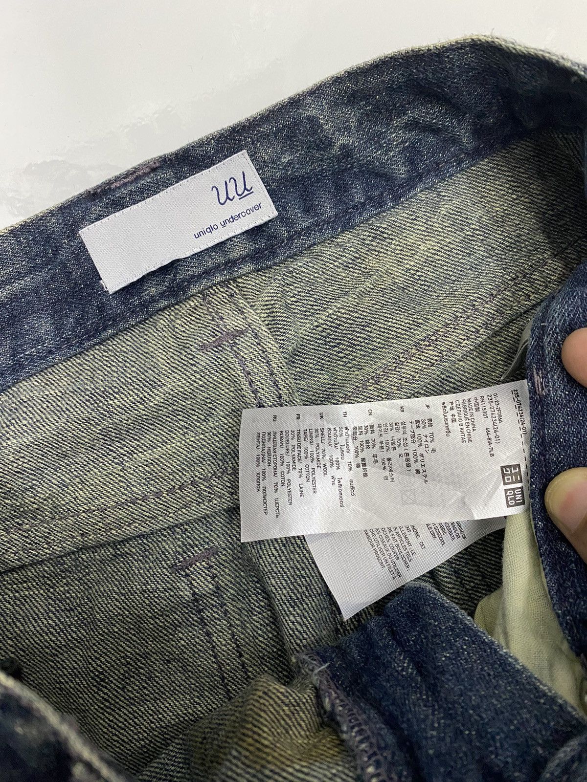 Japanese Brand × Undercover 🔥UNDERCOVER UNIQLO CUSTOM DISTRESSED DENIM JEANS Size US 26 / EU 42 - 9 Thumbnail