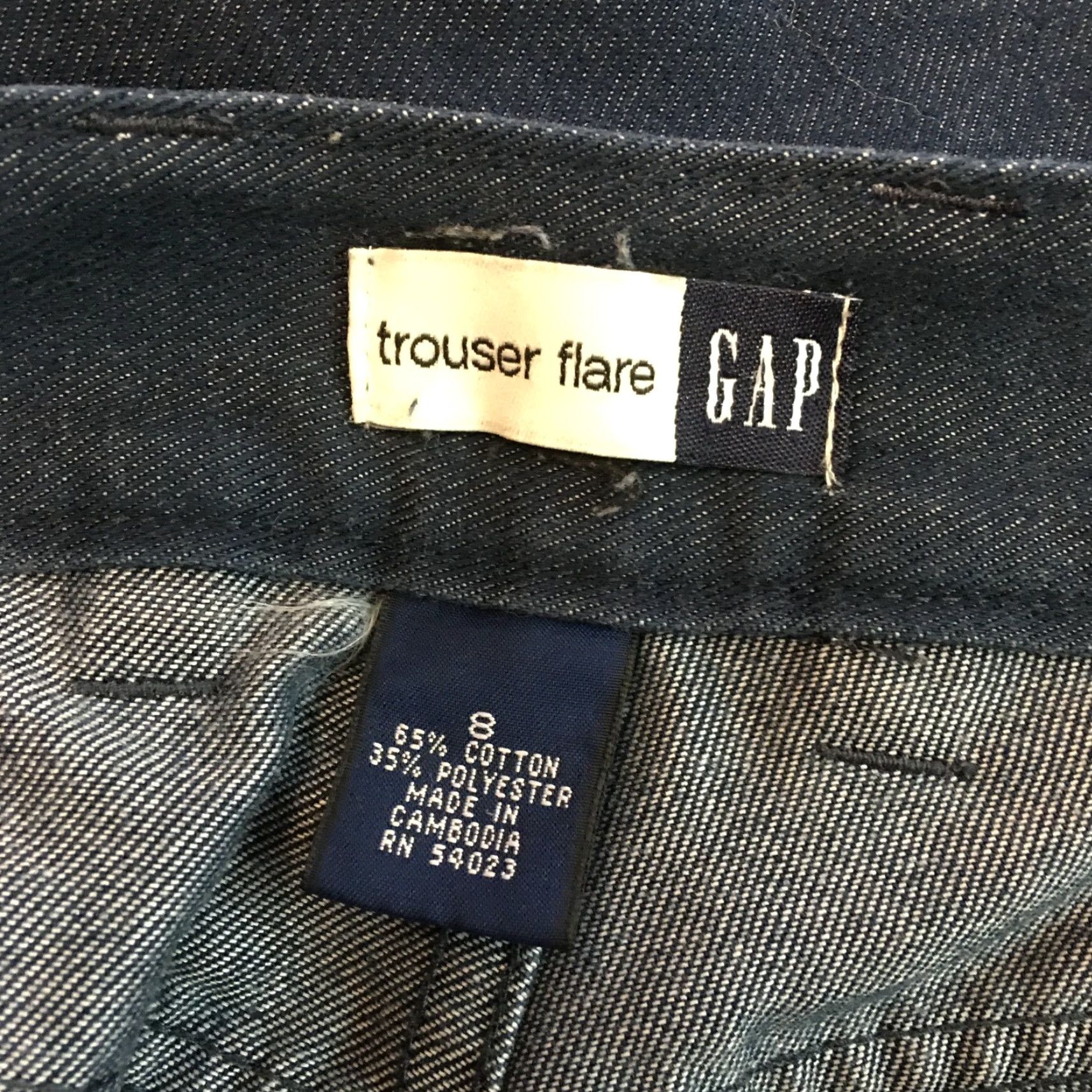 Gap Gap 1969 Jeans Womens Low Rise Dark Wash Flared Leg Cuffed Blue Denim Size 8 Regular 32in Inseam 11in Size 30" / US 8 / IT 44 - 7 Thumbnail