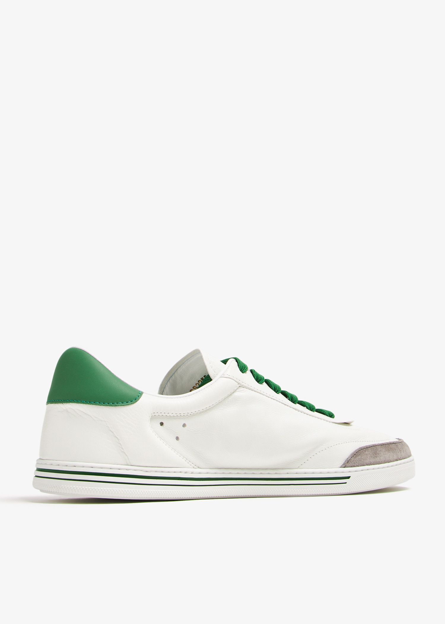 Dolce & Gabbana o1s22i1n0924 Leather Low-Top Sneakers in White Green Size US 7 / EU 40 - 3 Thumbnail