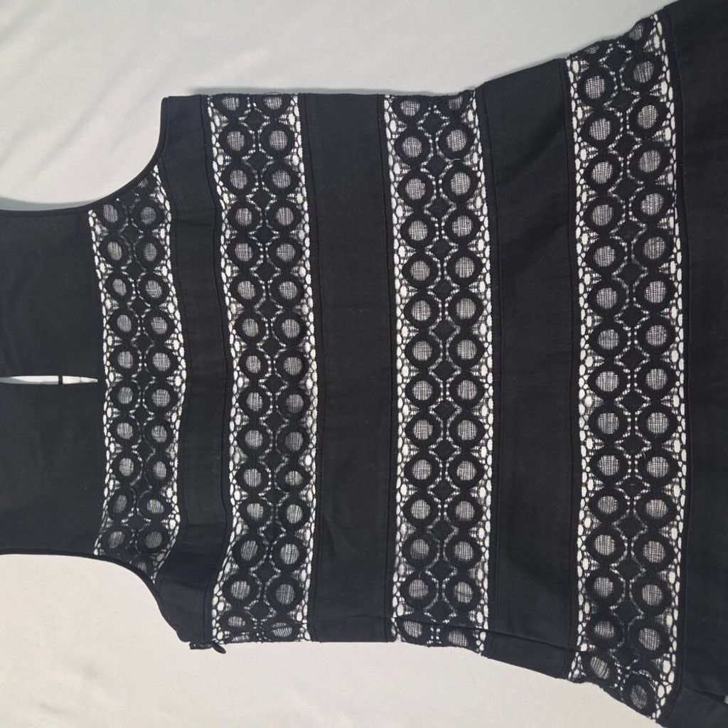White House Black Market White House Black Market-Chic Lace Stripe Blouse size00 Size S / US 4 / IT 40 - 4 Thumbnail
