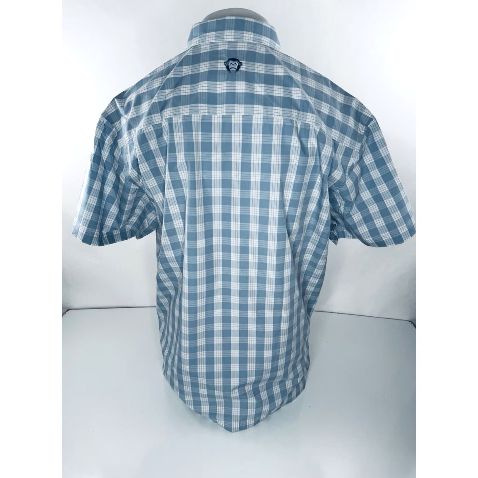 Howler Brothers HOWLER BROS Shirt Plaid XL Mens Collared Short Sleeve Button-Up Light Blue / White Size US XL / EU 56 / 4 - 3 Thumbnail