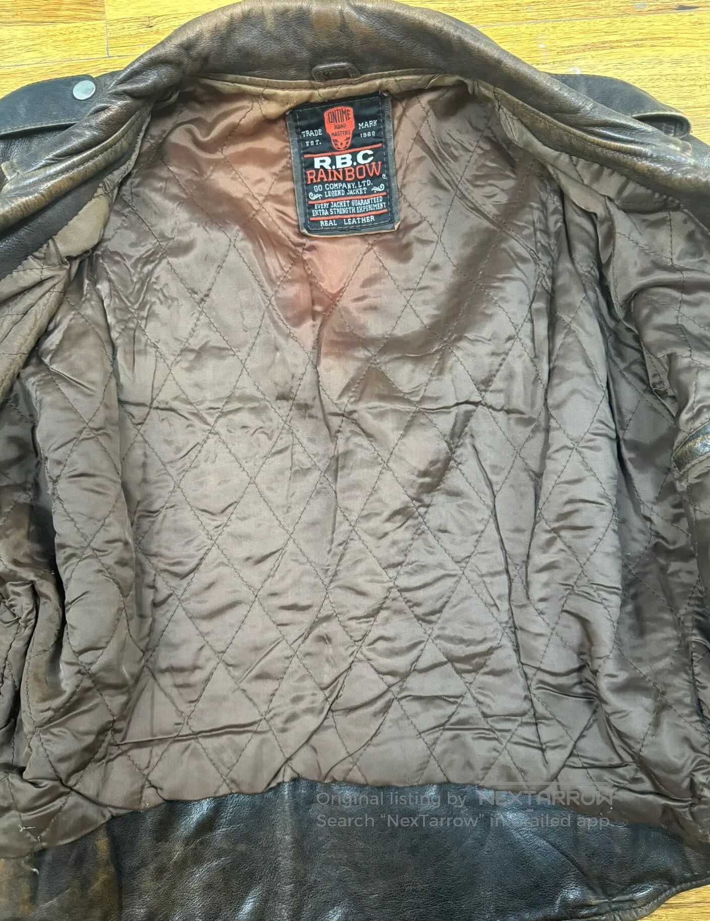 VINNY's Vintage RBC Men's Leather Motorcycle Jacket. Size US M / EU 48-50 / 2 - 3 Thumbnail