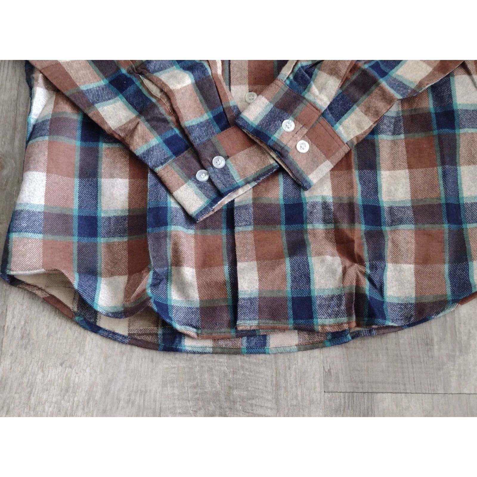 Vintage VINTAGE Windbreaker Plaid Flannel Shirt Mens S Regular Long Sleeve Brown Blue NWT/NWOT Size US S / EU 44-46 / 1 - 2 Thumbnail