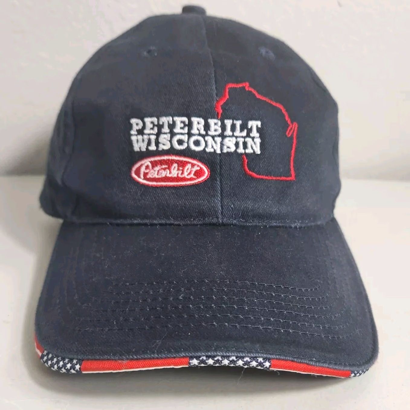 Vintage VINTAGE Peterbilt Wisconsin Advertising Adjustable Navy Trucker Hat Baseball Cap Men One Size Blue USA Wisconsin Americana, Head to Toe Size ONE SIZE - 2 Thumbnail