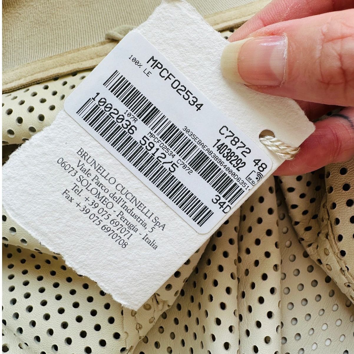 Brunello Cucinelli NWT Brunello Cucinelli Tan Laser Cut Leather Bomber 48 / XL Size XL / US 12-14 / IT 48-50 - 11 Thumbnail