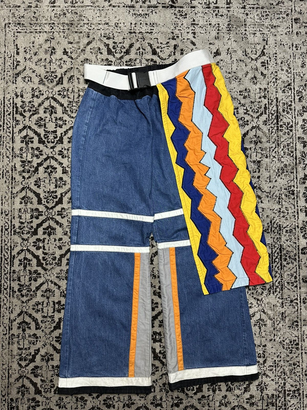 Coachella Vintage Handmade Guano Apes Carnival Denim Costume Suit Size US XL / EU 56 / 4 - 16 Thumbnail