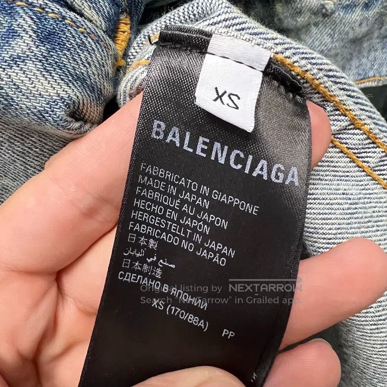 Balenciaga Balenciaga Diagonal Full Print Bullet Logo Denim Jacket Size US XS / EU 42 / 0 - 5 Thumbnail