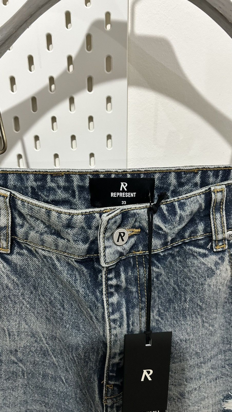 Represent Clo. Represent R3 Distressed Baggy Jeans Blue W33 – Premium Size US 33 - 3 Thumbnail