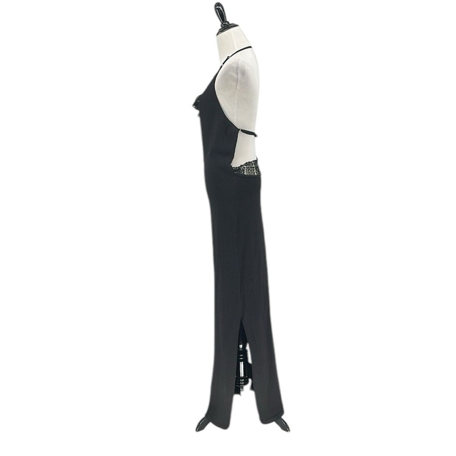 AYA MUSE Aya Muse Alpin Beaded Open Back Halter Dress Black Sz XL NWT Size XL / US 12-14 / IT 48-50 - 3 Thumbnail