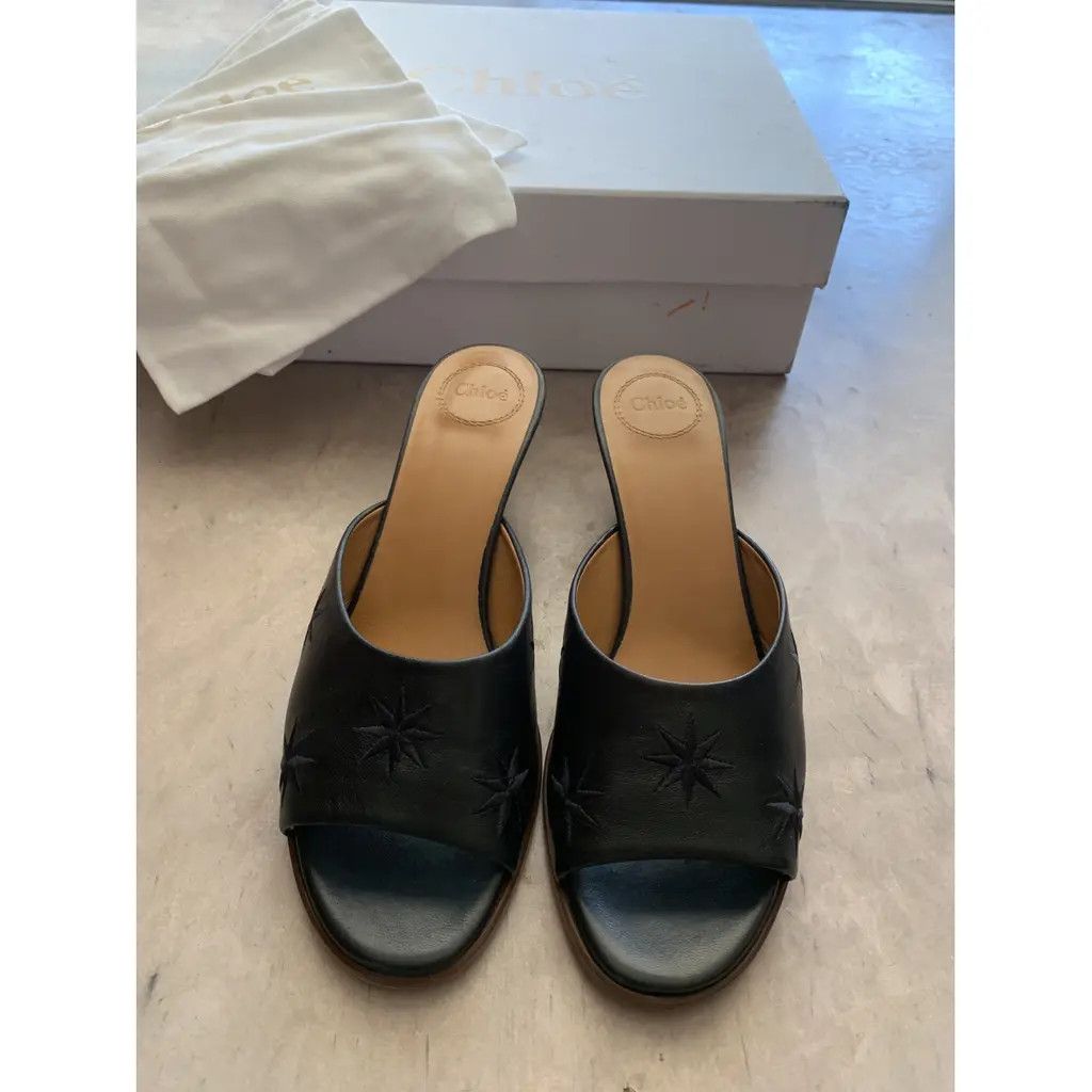 Chloe o1loc1c0325 CHC23 Oli Mules in Black Size US 11 / IT 41 - 5 Thumbnail