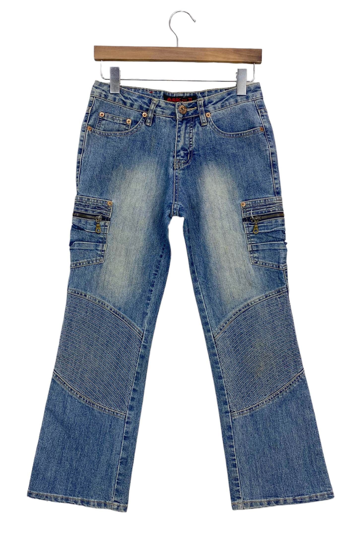 image of Distressed Denim Ask Ii Hip Hop Skateboard Jeans Cargo Baggy Jeans in Blue, Men's (Size 28)