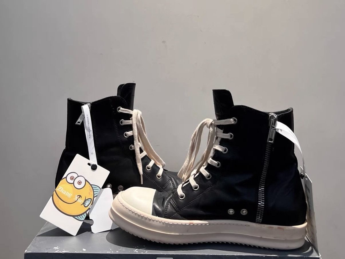 Rick Owens Rick Owens Leather High-Top Converse-Inspired Sneakers Size US 7.5 / EU 40-41 - 3 Thumbnail