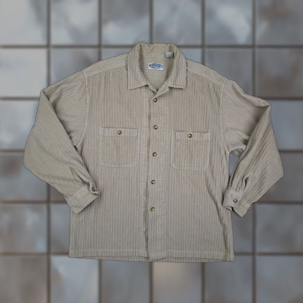 Vintage VINTAGE Drifter Mens Shirt Large Beige Corduroy Button-Front Long Sleeve Pockets 90s Retro Size US L / EU 52-54 / 3 - 1 Thumbnail