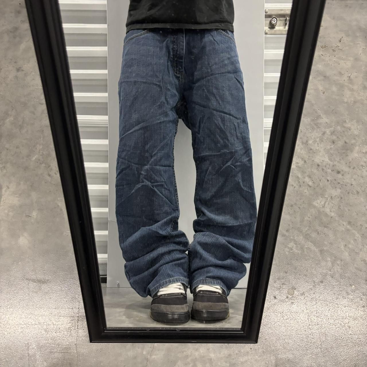 Japanese Brand × Vintage Crazy Vintage Y2K/2000s Grunge Dark Wash Skater Denim Jeans! Size US 34 / EU 50 - 1 Thumbnail