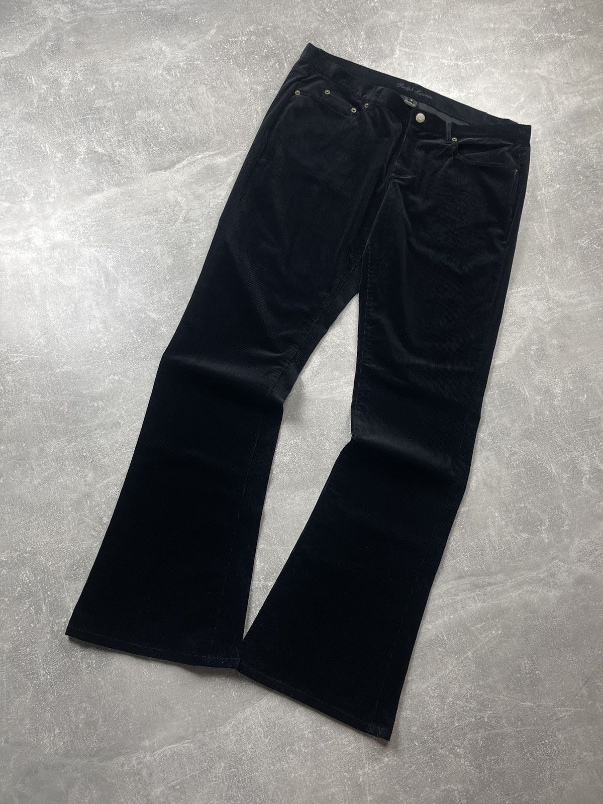 Ralph Lauren Black Label Ralph Lauren Black Label Flared Corduroy Pants Black Velvet Size 36" / US 14 / IT 50 - 7 Thumbnail