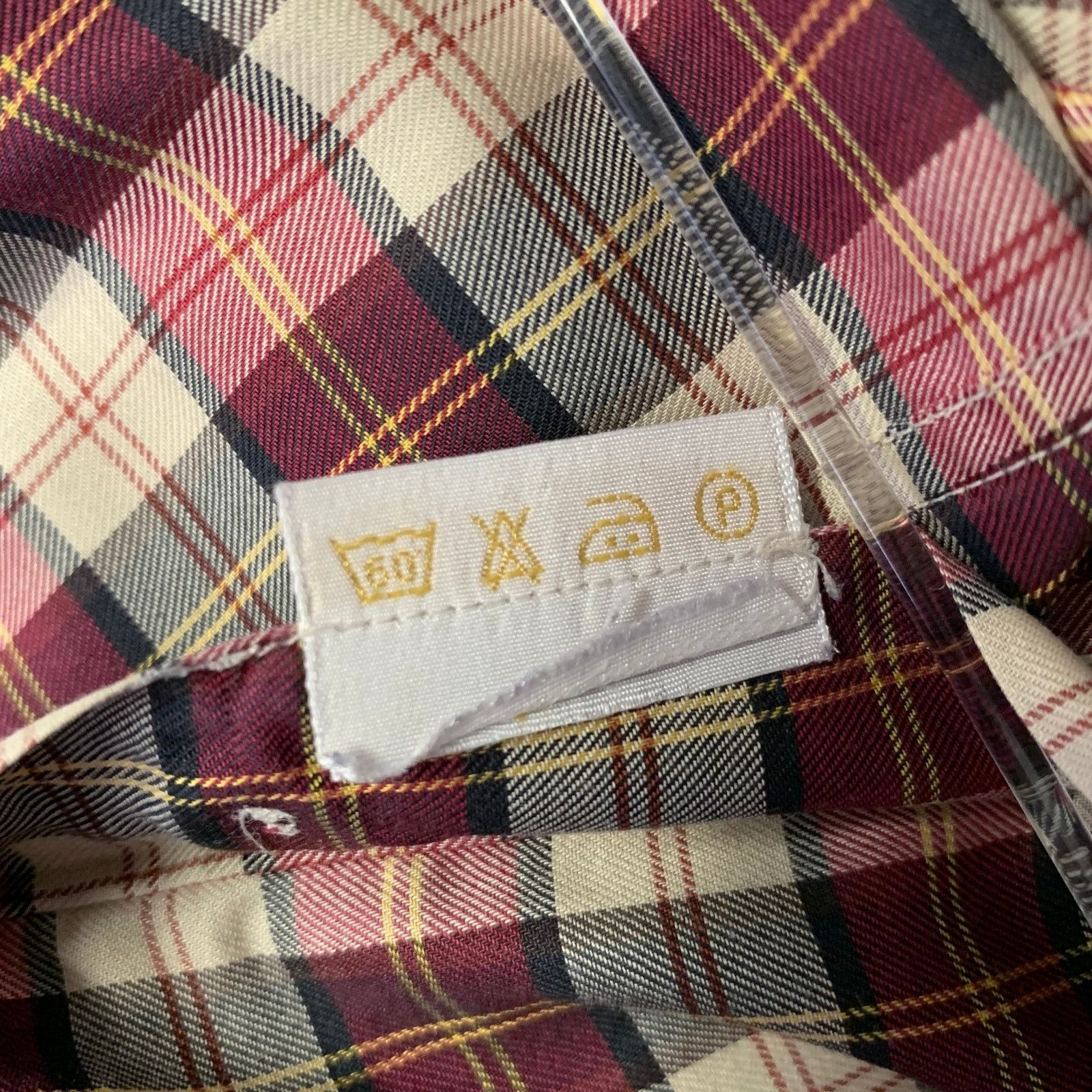 Brioni BRIONI L Burgundy Tan Tartan Cotton Button Down Size US L / EU 52-54 / 3 - 8 Thumbnail